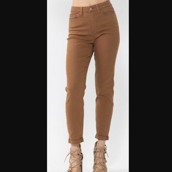Judy Blue Denim - Judy Blue High Waist Brown Slim Fit